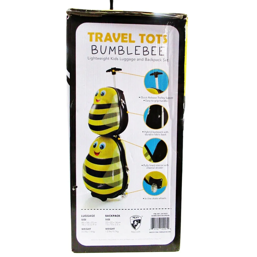 Heys Travel Tots 2 Piece Kids Luggage & Backpack Set Bumblebee