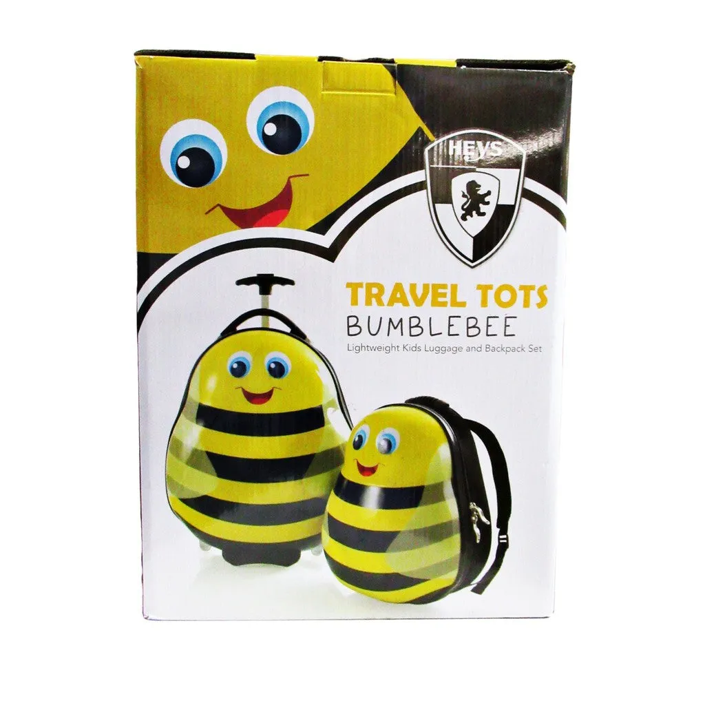Heys Travel Tots 2 Piece Kids Luggage & Backpack Set Bumblebee