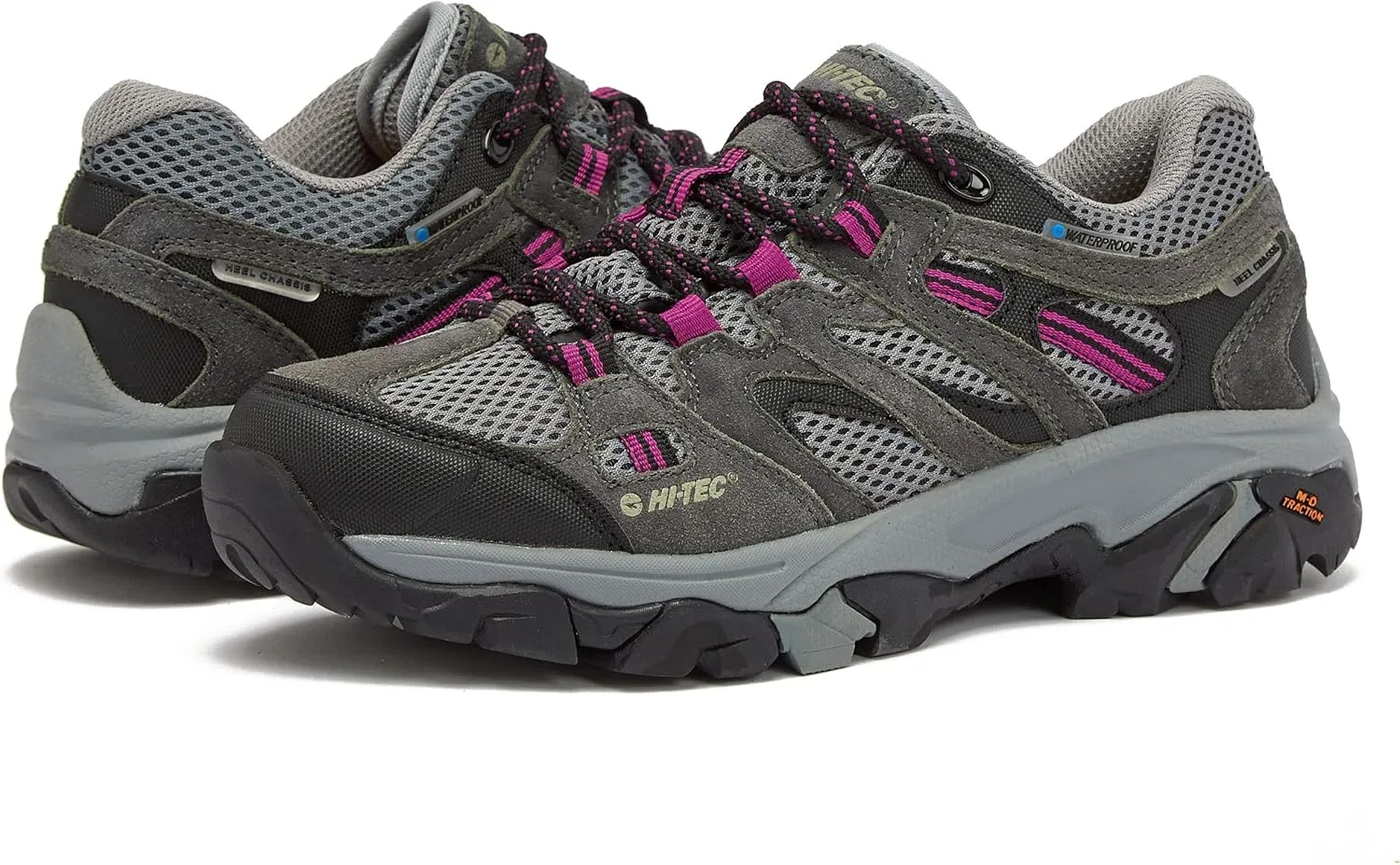 HI-TEC Apex Lite Low WP Waterproof Hiking Shoes for Women, Lightweight Breathable Outdoor Trekking and Trail Shoes