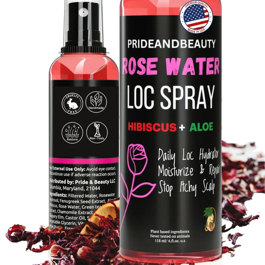 Hibiscus and Aloe Vera Hair Growth Spray for Dreadlocks and Loose Hairstyles Hair Care Treatment – Hydrate Dry Damaged Hair