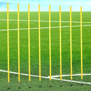 Hiboom 8 Pcs 5FT Agility Training Poles Adjustable Soccer Training Poles Detachable Speed Sticks Sports Speed Agility Practice Equipment for Football Rugby Basketball Drills(Yellow)