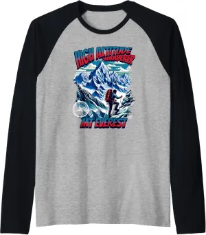 High Altitude Wanderer Mt Everest Nepal Adventure Trekking Raglan Baseball Tee
