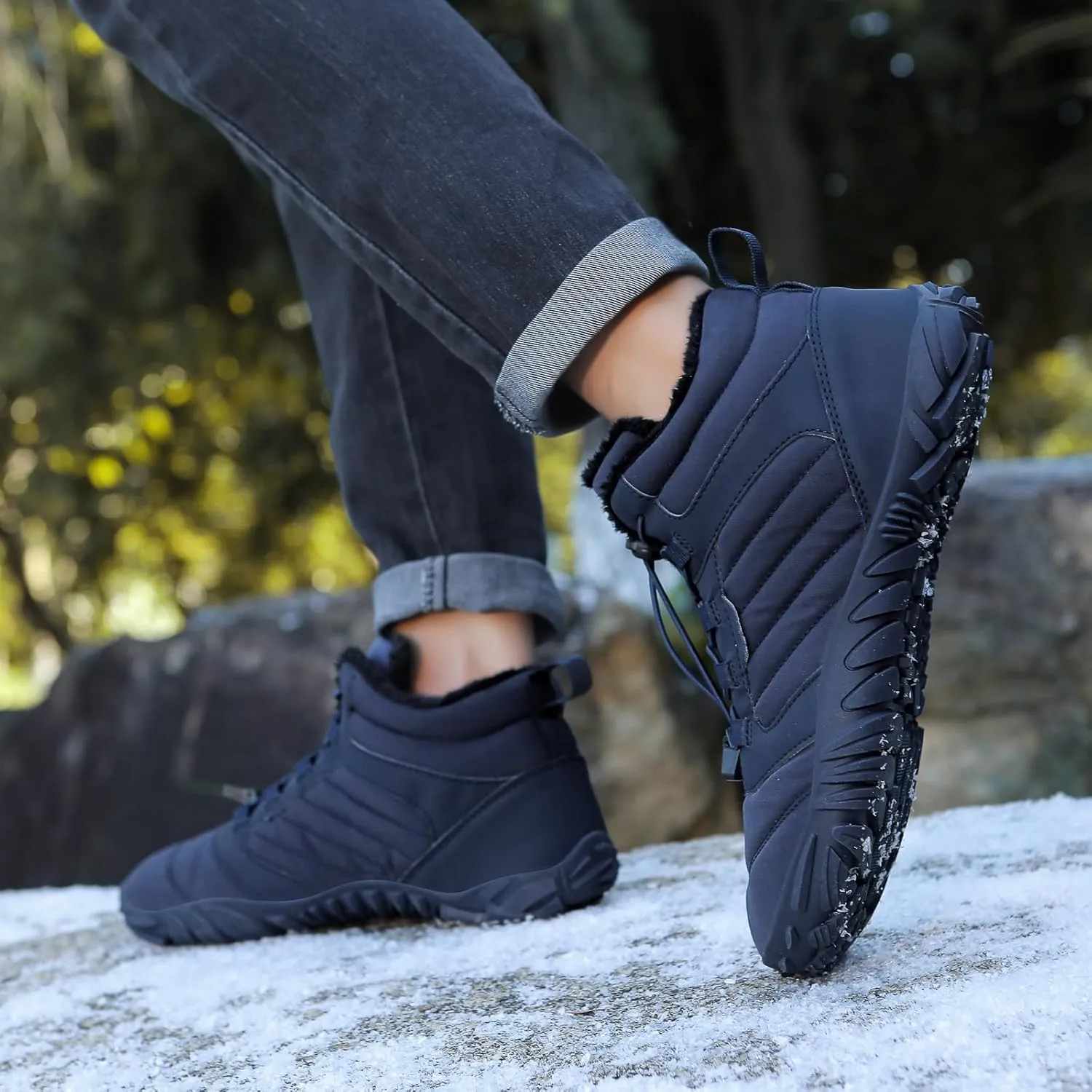 Hike Winter Footwear Barefoot Shoes Women Men, Outdoor Waterproof Slip Resistant Hiking Boots, 2024 Wide Toe Box Barefoot Shoes, Walking Sneaker