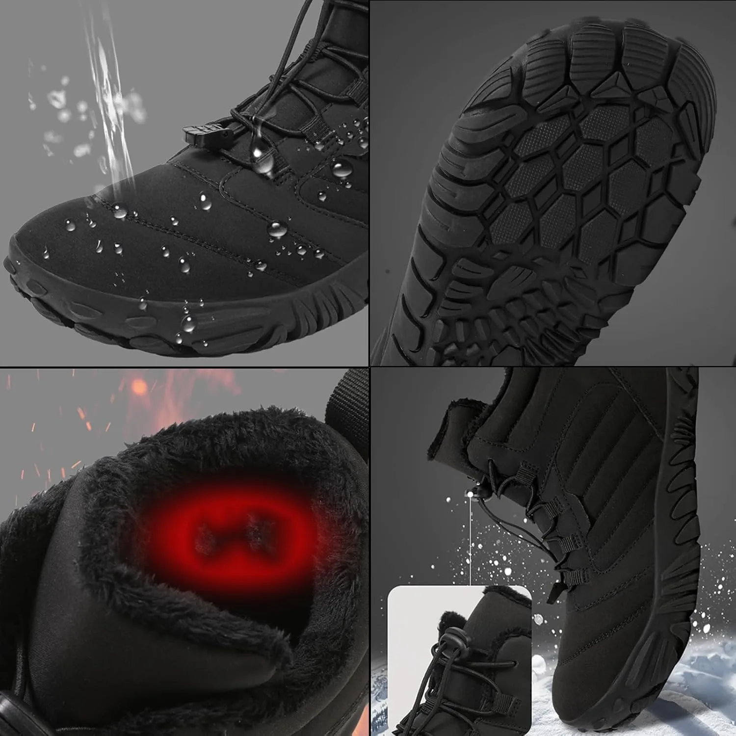 Hike Winter Footwear Barefoot Shoes Women Men, Outdoor Waterproof Slip Resistant Hiking Boots, 2024 Wide Toe Box Barefoot Shoes, Walking Sneaker