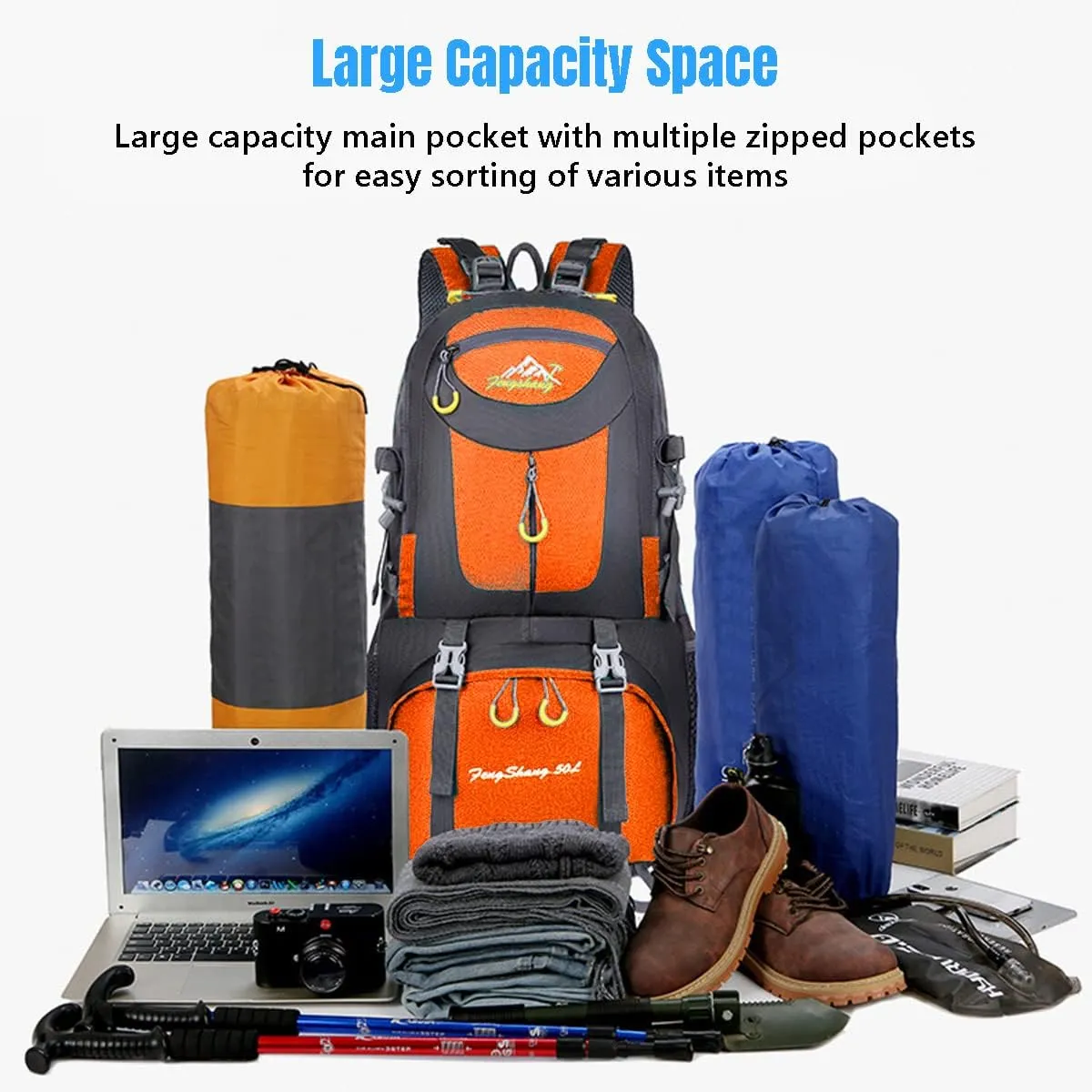 Hiking Backpack 50L Climbing Camping Backpack Large Rucksack for Trekking Travel Outdoor Sport
