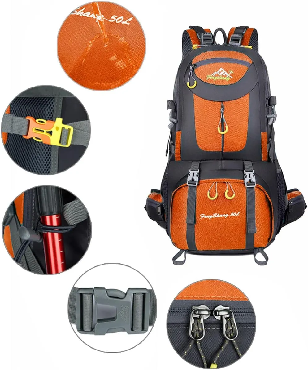 Hiking Backpack 50L Climbing Camping Backpack Large Rucksack for Trekking Travel Outdoor Sport