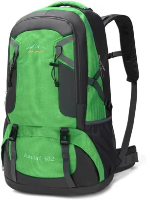 Hiking Backpack, 75L Large Camping Backpack, Shoe Compartment Bag, Waterproof Expandable Backpack, Outdoor Sports Travel Backpack, Military Tactical Backpack,Green,75L large