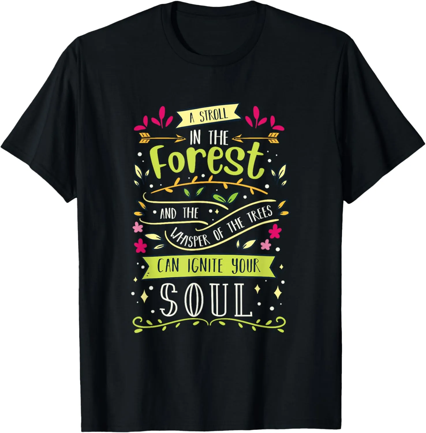 Hiking Nature Trekking Lakeside Backpacker Forest Camping T-Shirt