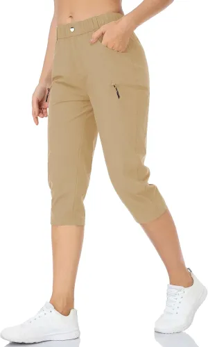 Hiking Pants for Women Lightweight Outdoor Cargo Capri for Athletic Casual with UPF 50 Quick Dry Zip Pockets