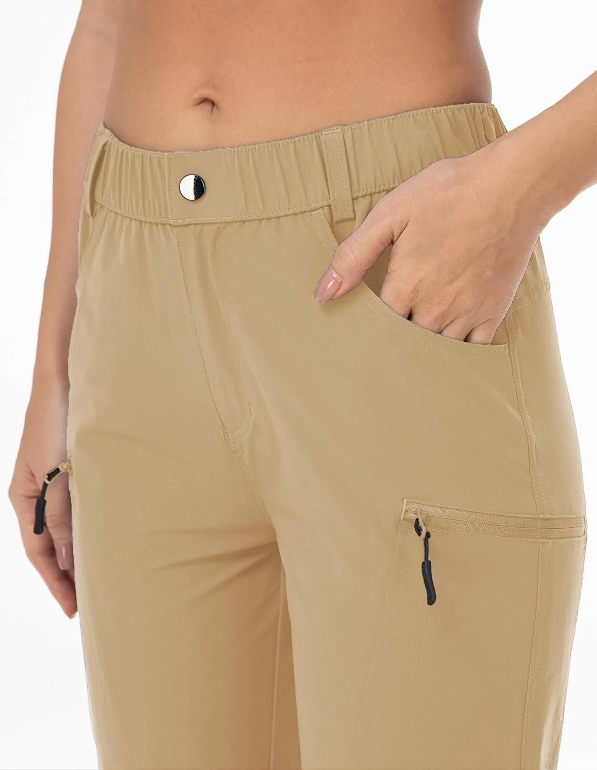 Hiking Pants for Women Lightweight Outdoor Cargo Capri for Athletic Casual with UPF 50 Quick Dry Zip Pockets