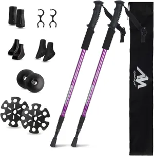 Hiking Poles - AYAMAYA Telescopic Collapsible Trekking Poles with Quick Twist Lock System - Lightweight Aluminum Alloy Telescopic Walking Sticks for Hiking Backpacking Mountaining Seniors Balance