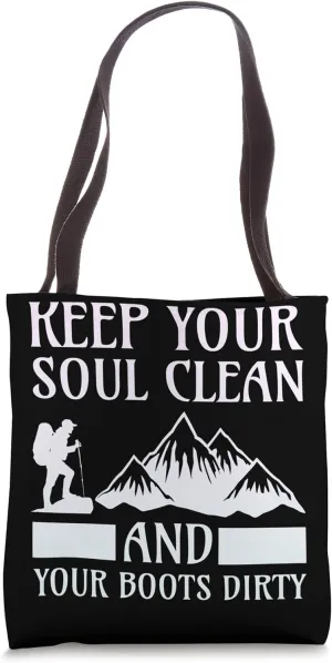 Hiking Saying, Mountain Lines, Alps Motif, Hiking. Tote Bag