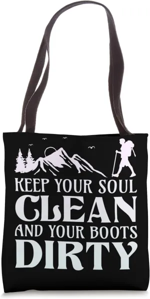 Hiking Saying, Mountain Lines, Alps Motif, Hiking. Tote Bag