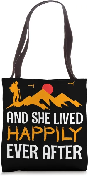 Hiking Saying, Mountain Lines, Alps Motif, Hiking. Tote Bag