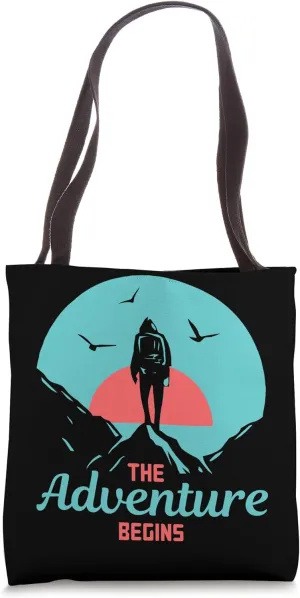 Hiking Saying, Mountain Lines, Alps Motif, Hiking. Tote Bag