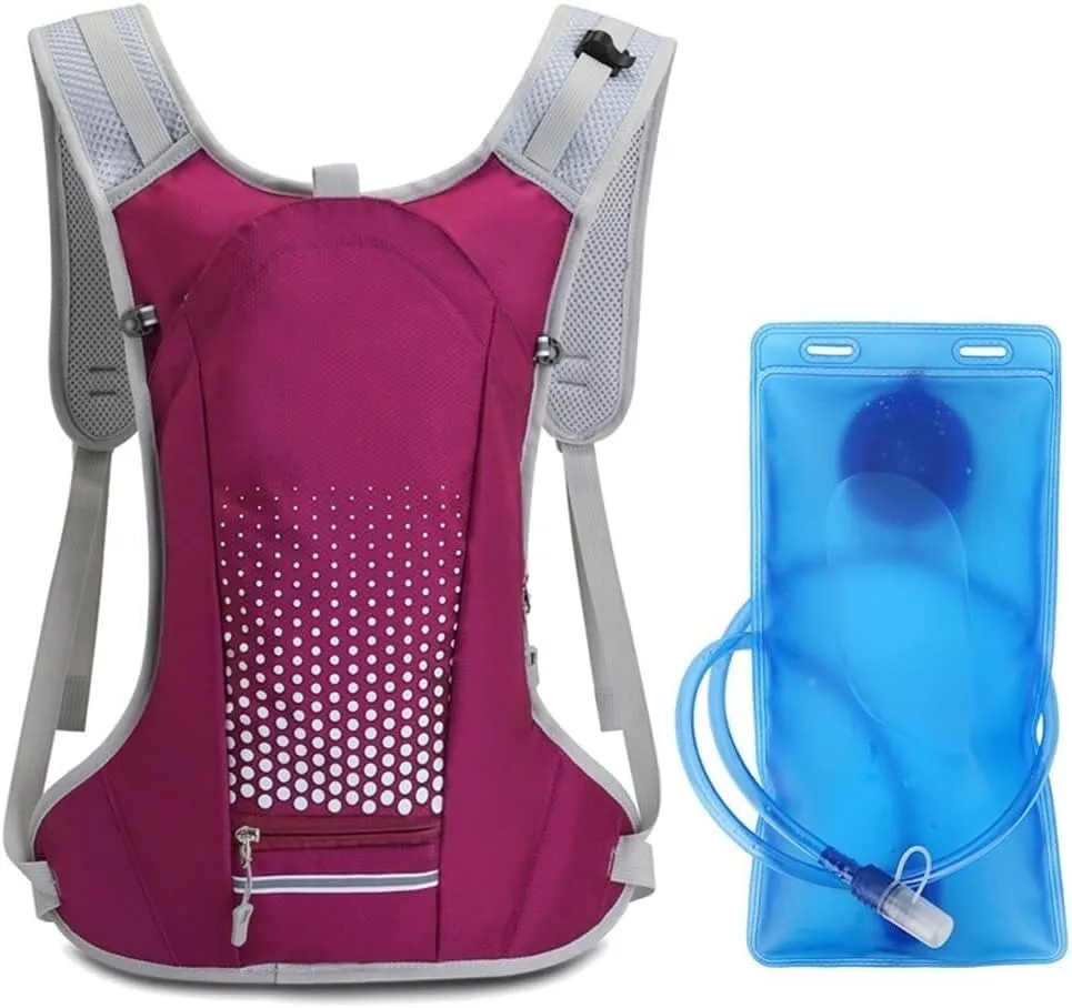 Hiking Water Backpack 7L, Lightweight & Breathable Jogging Pack with 2L Leak-Proof Bladder, Adjustable for Men and Women