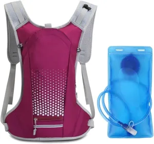 Hiking Water Backpack 7L, Lightweight & Breathable Jogging Pack with 2L Leak-Proof Bladder, Adjustable for Men and Women