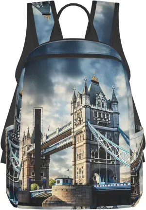 Historic Old Tower Bridge London Lightweight Outdoor Backpack Functional Bag For Travel Work And Hiking Backpack For Men