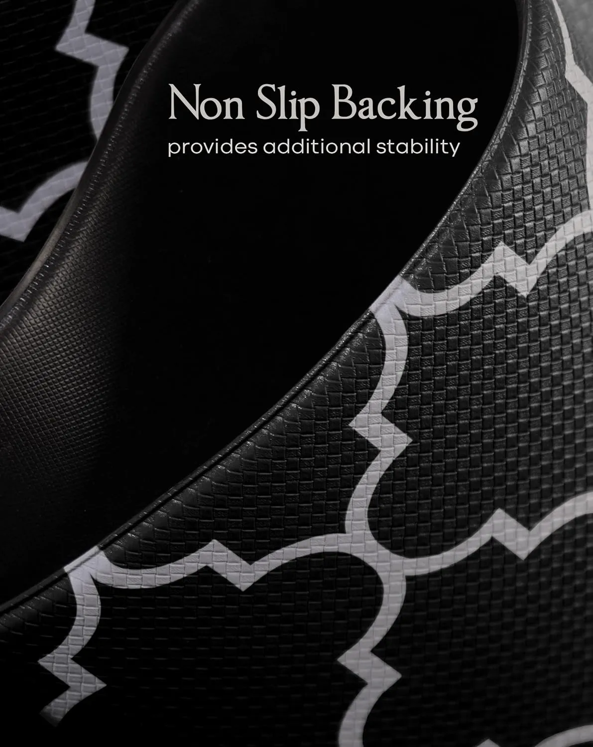 Homergy Anti Fatigue Kitchen Mats for Floor 2 PCS, Memory Foam Cushioned Rugs, Comfort Standing Desk Mats for Office, Home, Laundry Room, Waterproof & Ergonomic, 17.3×30.3 & 17.3×59, Black Lantern