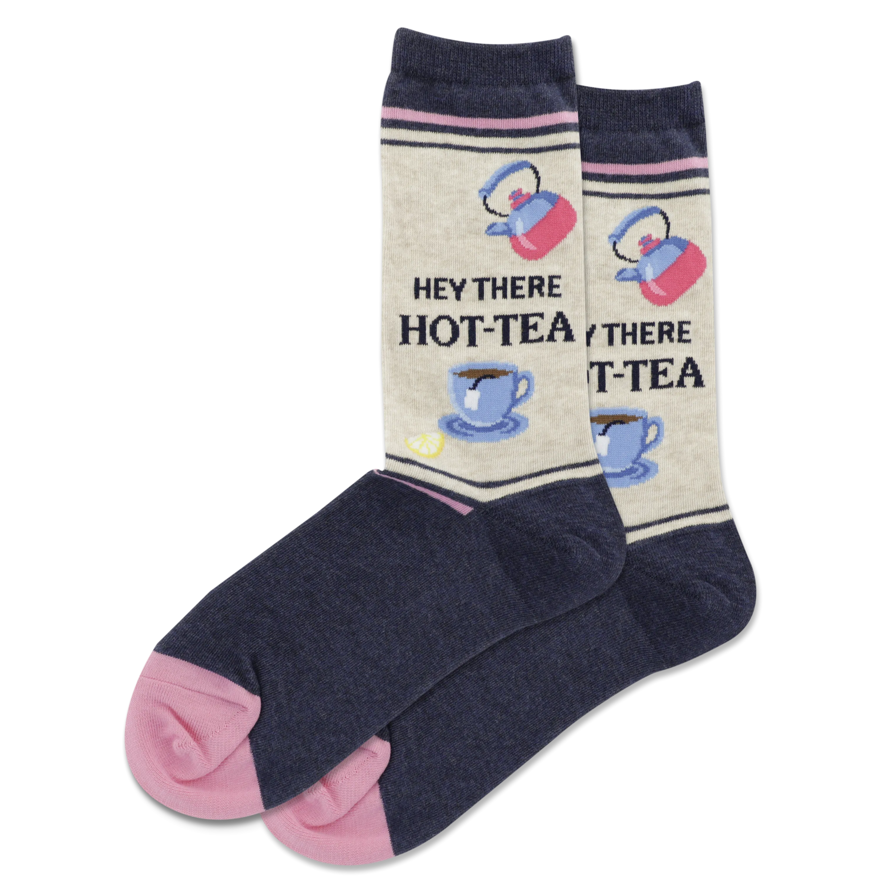 HOTSOX Women's Hey There Hot-Tea Crew Socks