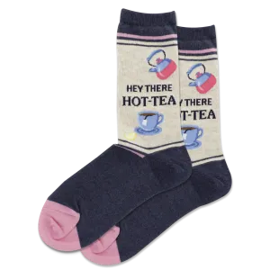 HOTSOX Women's Hey There Hot-Tea Crew Socks