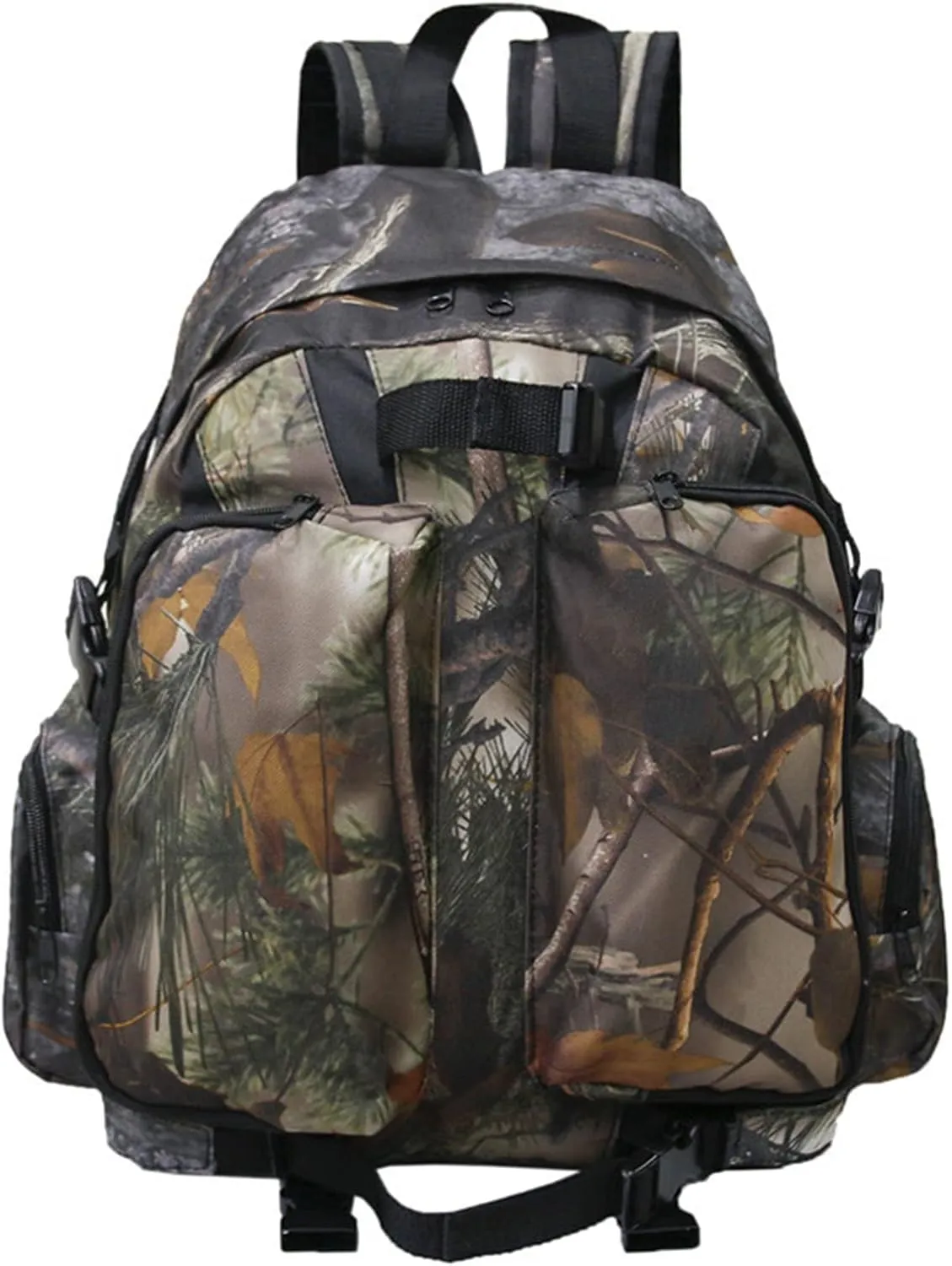 Hunting Backpack Outdoor Sports Gear Durable Hunting Pack with Bow and Rifle Carry System for Camping Hunting Hiking Climbing Fishing Camouflage Backpack,B,M