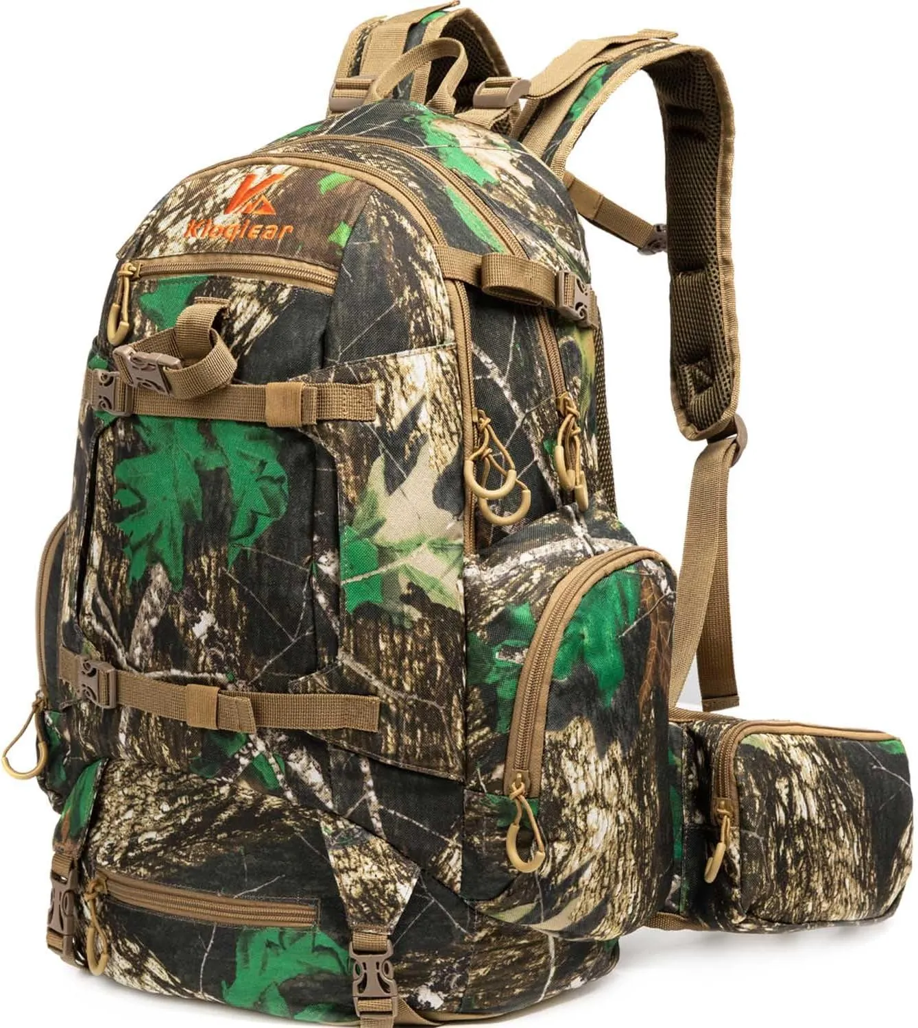 Hunting Backpack,Outdoor Gear Hunting Pack with Rain Cover,Durable Large Capacity Hunting Day Pack. (KHAKI CAMO)