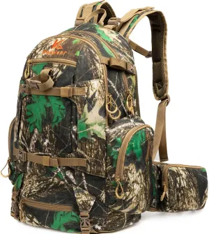 Hunting Backpack,Outdoor Gear Hunting Pack with Rain Cover,Durable Large Capacity Hunting Day Pack. (KHAKI CAMO)
