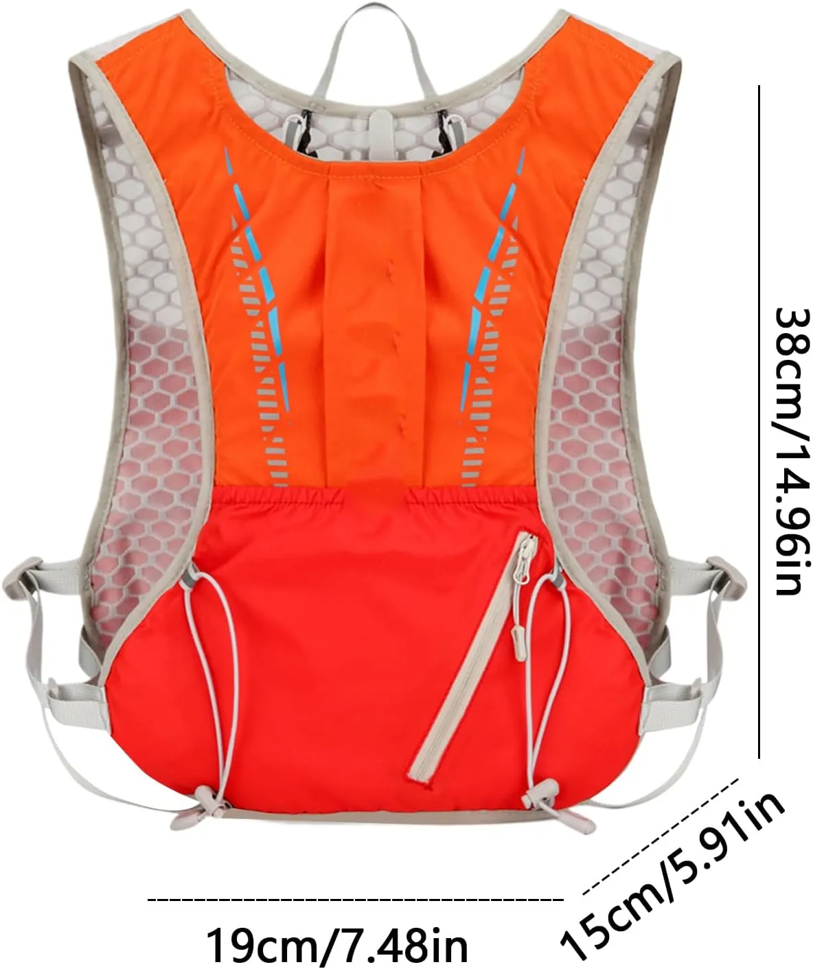 Hydration Backpack - Reflective Lightweight Pack,Lightweight Hydration Backpack with Ergonomic Shoulder Strap for Hiking Skiing Travel Outdoors