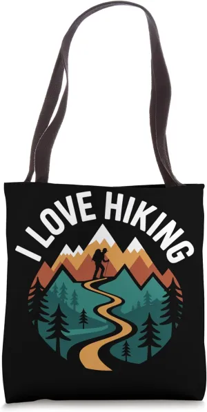 I Love Hiking Mountain Paths Nature Tote Bag