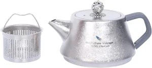 iBasingo 300ml Titanium Little Teapot With Strainer Single Layer Lightweight Portable for Outdoor Camping Travel Tea Kettle Ti3114D