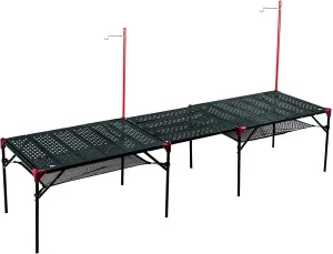 iClimb 2 Extendable Folding Table and 1 Pack Connecting Plates and 2 Lantern Hanger Bundle, Ultralight Compact for Many People Camping Backpacking Beach Concert BBQ Party