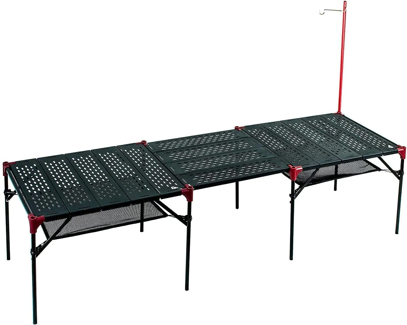 iClimb 2 Extendable Folding Table L Size and 1 Pack Connecting Plates and 1 Lantern Hanger Bundle, Ultralight Compact for Many People Camping Backpacking Beach Concert BBQ Party