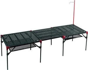 iClimb 2 Extendable Folding Table L Size and 1 Pack Connecting Plates and 1 Lantern Hanger Bundle, Ultralight Compact for Many People Camping Backpacking Beach Concert BBQ Party