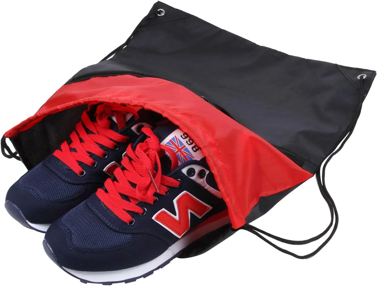 ICObuty Sports Gym Bag Sack Cheerleading Cheerleader Drawstring Backpack 6 Pack Men Women 210D Polyester (Red/Black)