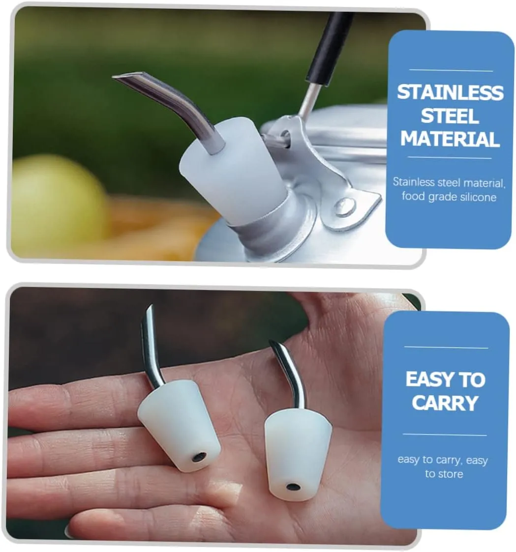 IMIKEYA 3pcs Stainless Steel Tea Kettle Extension Spout Portable Pourer for Camping Lightweight Easy to Install for Outdoor Use Prevents Spills Practical Design