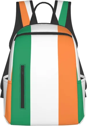 Irish flag Lightweight Backpack Travel Shoulder Bag with Stylish Print, Leisure Day Trips Shopping Backpack