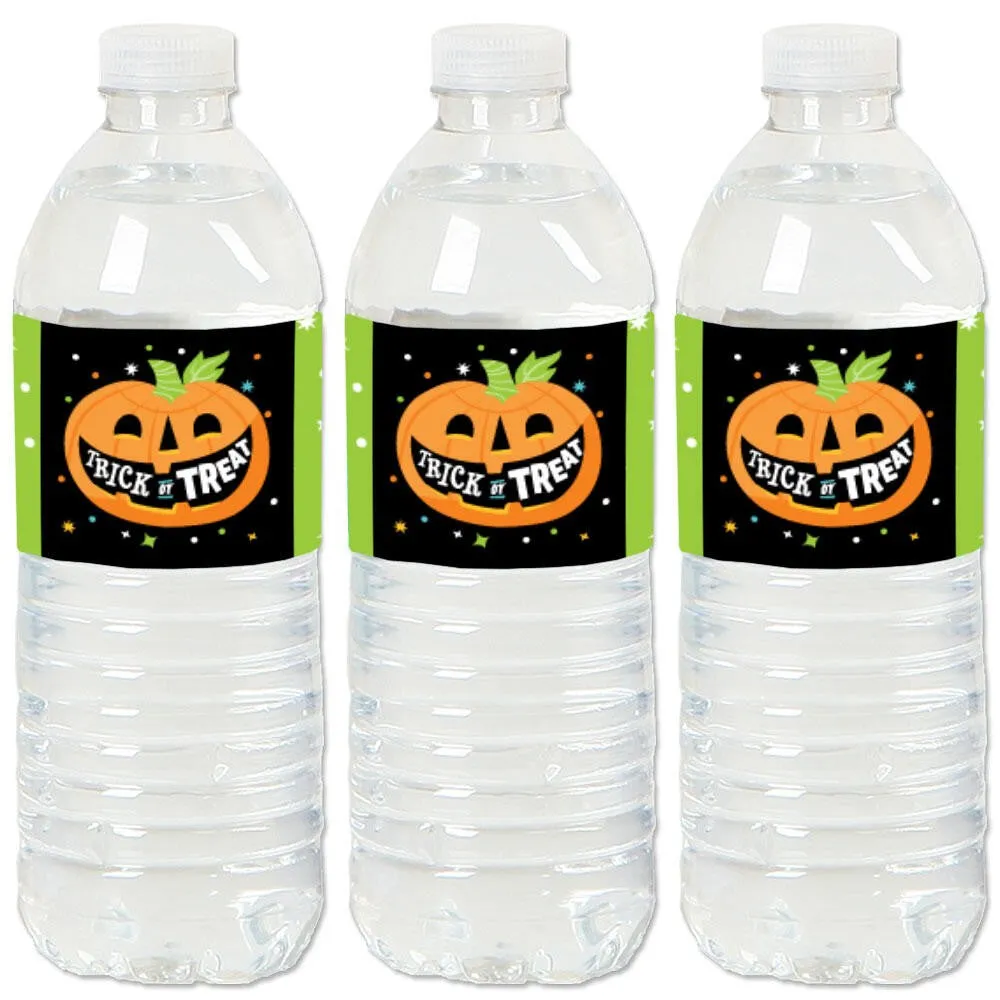 Jack-O'-Lantern Halloween - Kids Halloween Party Water Bottle Sticker Labels - Set of 20