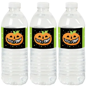 Jack-O'-Lantern Halloween - Kids Halloween Party Water Bottle Sticker Labels - Set of 20