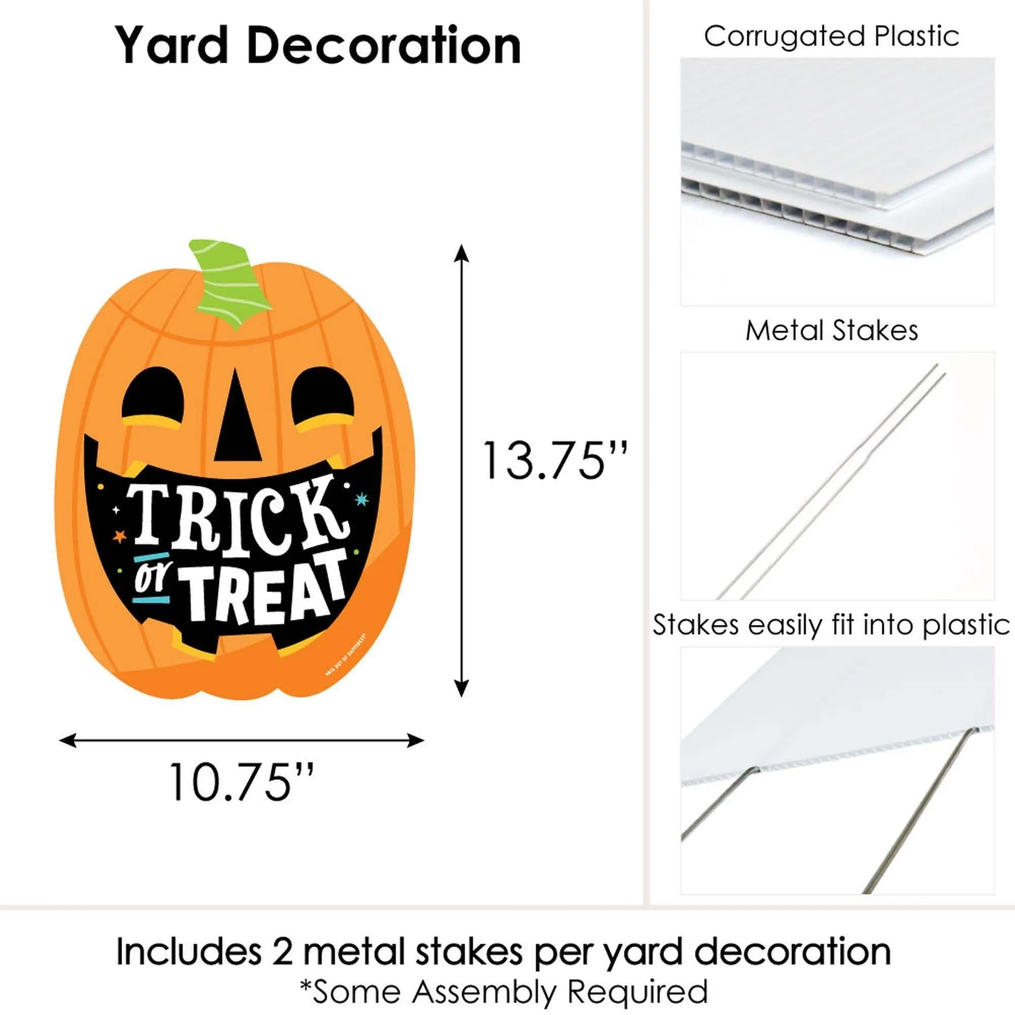 Jack-O'-Lantern Halloween - Outdoor Lawn Sign - Kids Halloween Party Yard Sign - 1 Piece