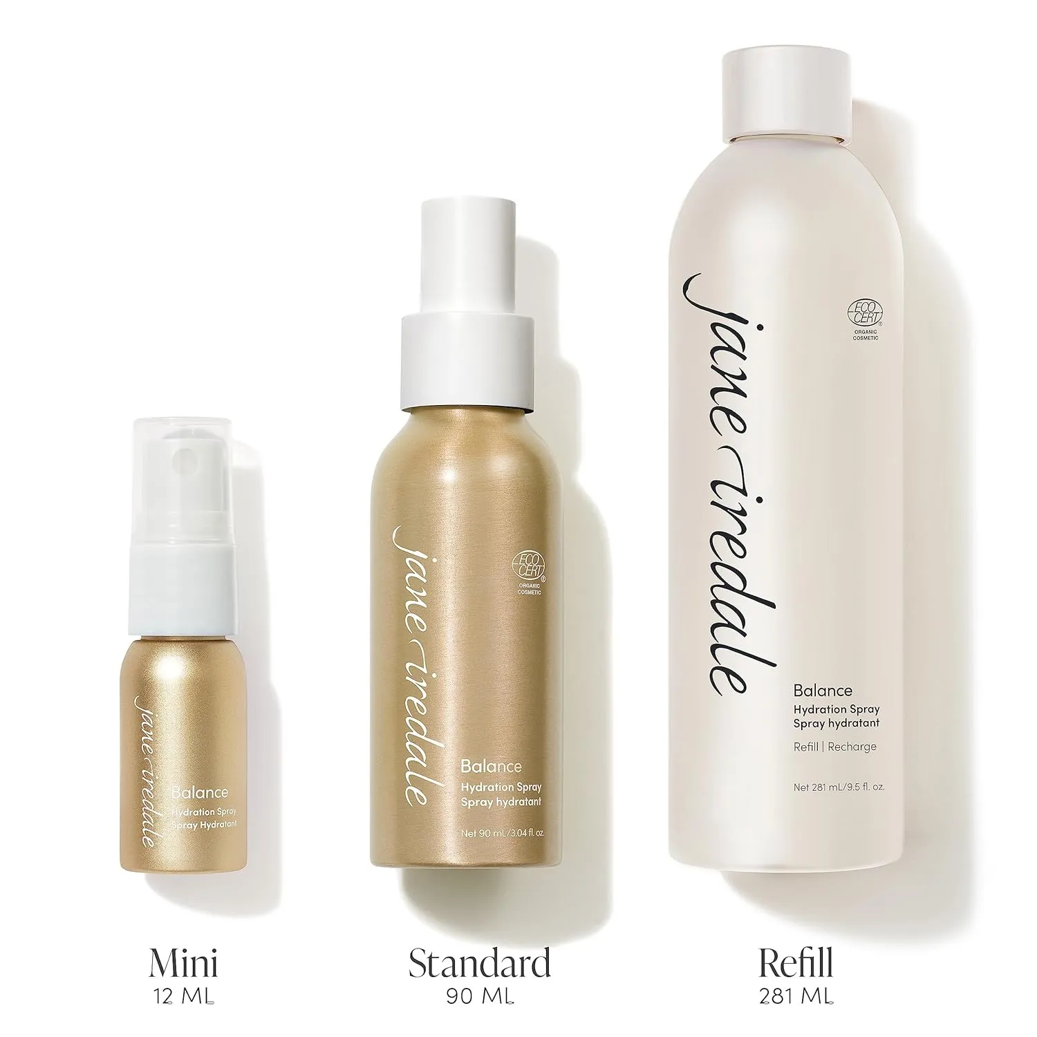 jane iredale Balance Hydration Spray, Natural Moisture-Locking Facial Mist Tones Skin and Sets Makeup for a Natural Finish, Vegan, Gluten-Free