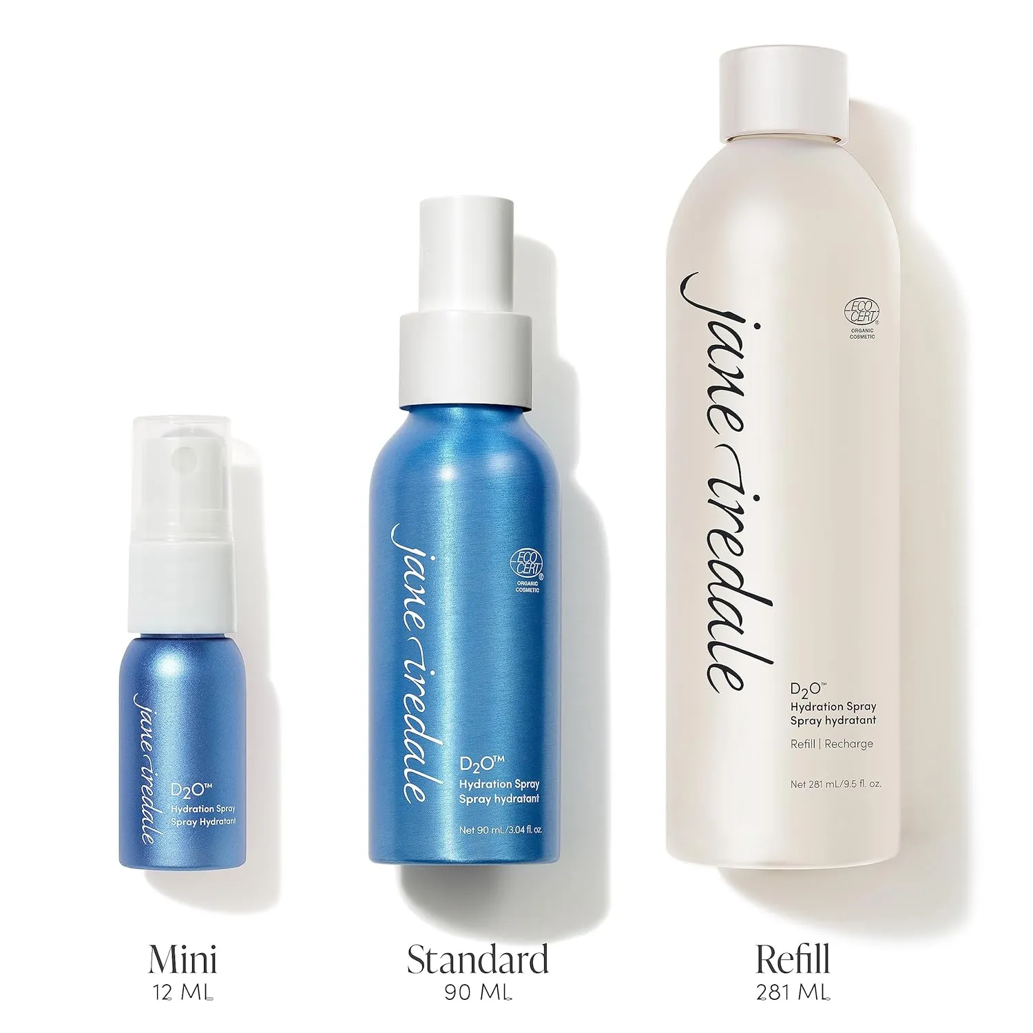 jane iredale D2O Hydration Spray, Natural Moisture-Locking Facial Mist Replenishes Dry Skin and Sets Makeup for a Natural Finish, Vegan, Gluten-Free