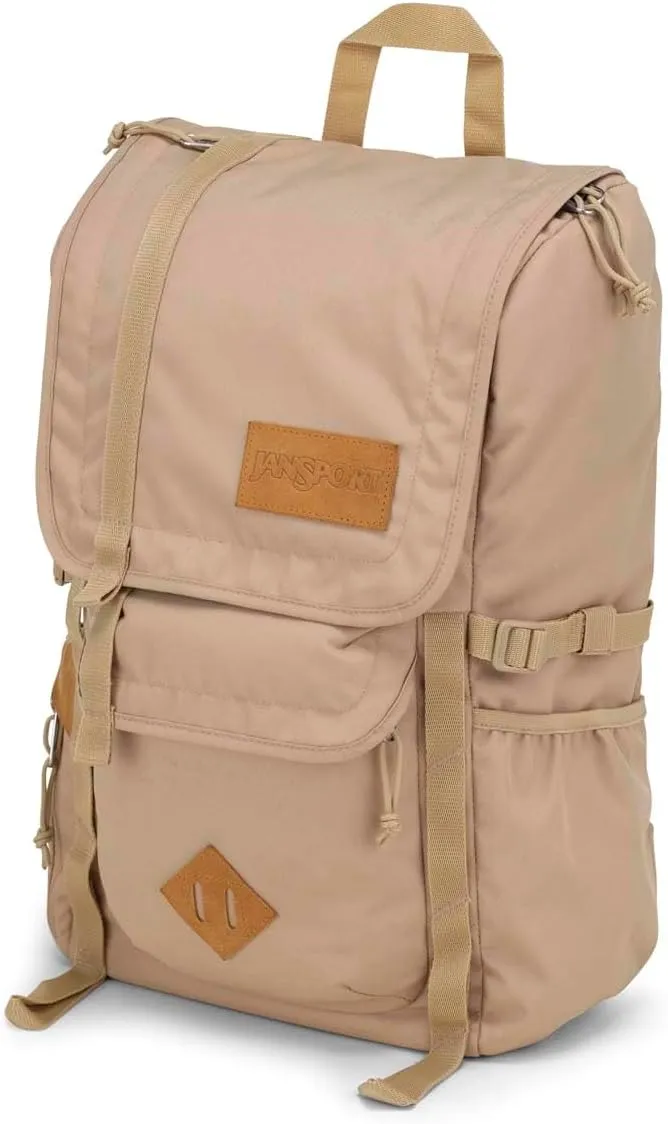 JanSport Hatchet Backpack – 15-inch Padded Laptop Compartment, Dual Water Bottle Pockets, Side Compression Straps, Travertine