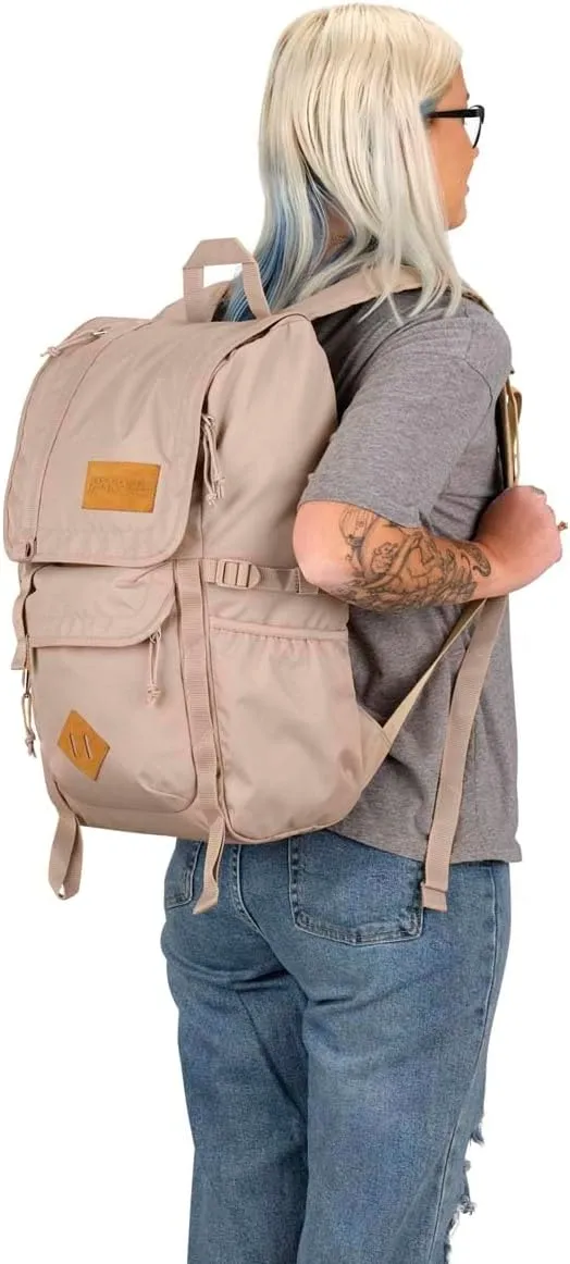 JanSport Hatchet Backpack – 15-inch Padded Laptop Compartment, Dual Water Bottle Pockets, Side Compression Straps, Travertine