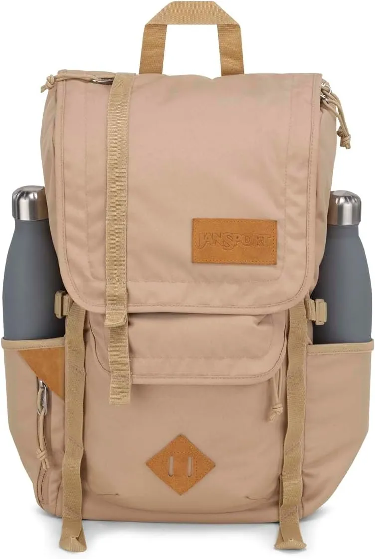 JanSport Hatchet Backpack – 15-inch Padded Laptop Compartment, Dual Water Bottle Pockets, Side Compression Straps, Travertine