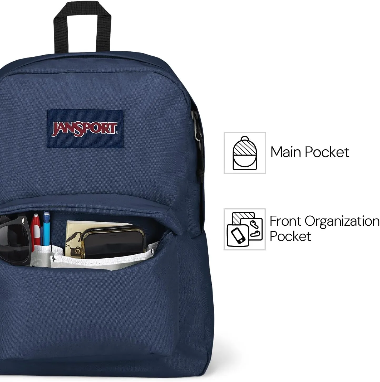 JanSport SuperBreak One Backpacks - Durable, Lightweight Bag with 1 Main Compartment, Front Utility Pocket with Built-in Organizer - Premium Backpack - Deep Juniper