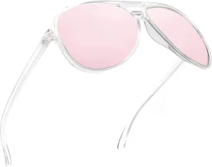 JIM HALO Polarized Aviator Sunglasses Men Women Oversize Plastic Driving Glasses