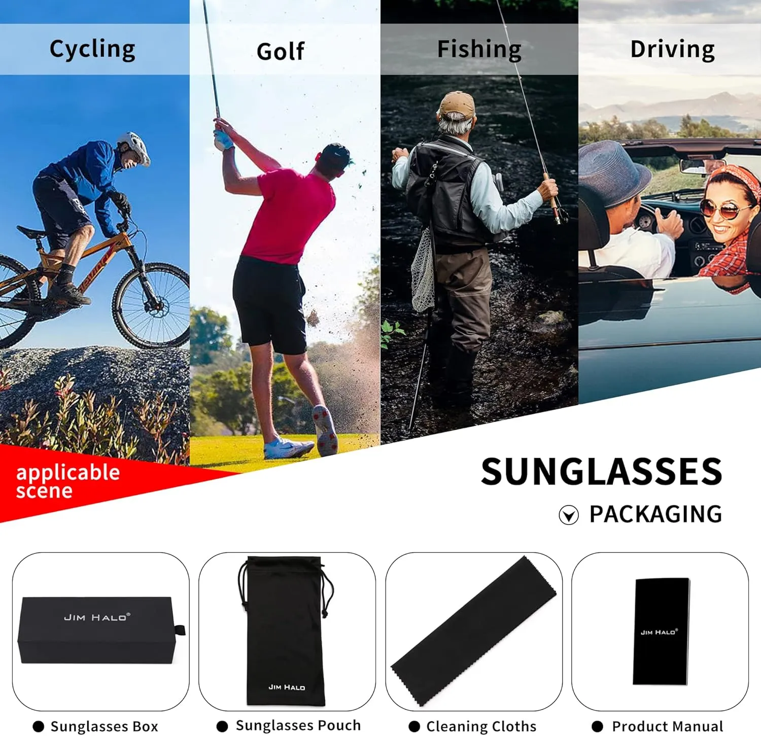 JIM HALO Polarized Aviator Sunglasses Men Women Oversize Plastic Driving Glasses