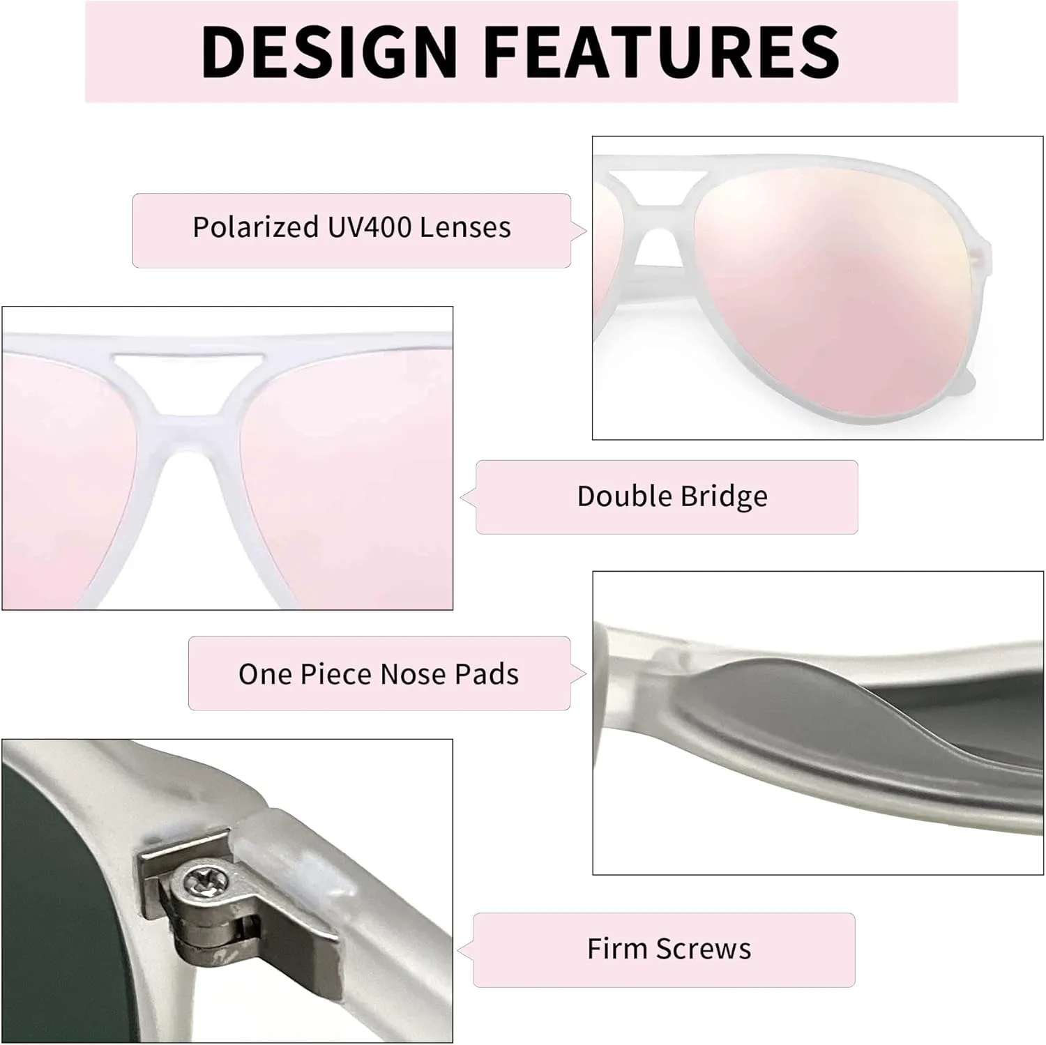 JIM HALO Polarized Aviator Sunglasses Men Women Oversize Plastic Driving Glasses