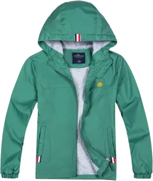 Jingle Bongala Boys Girls Lightweight Breathable Raincoat Waterproof Hooded Rain Jacket Windbreaker Easy to Fold